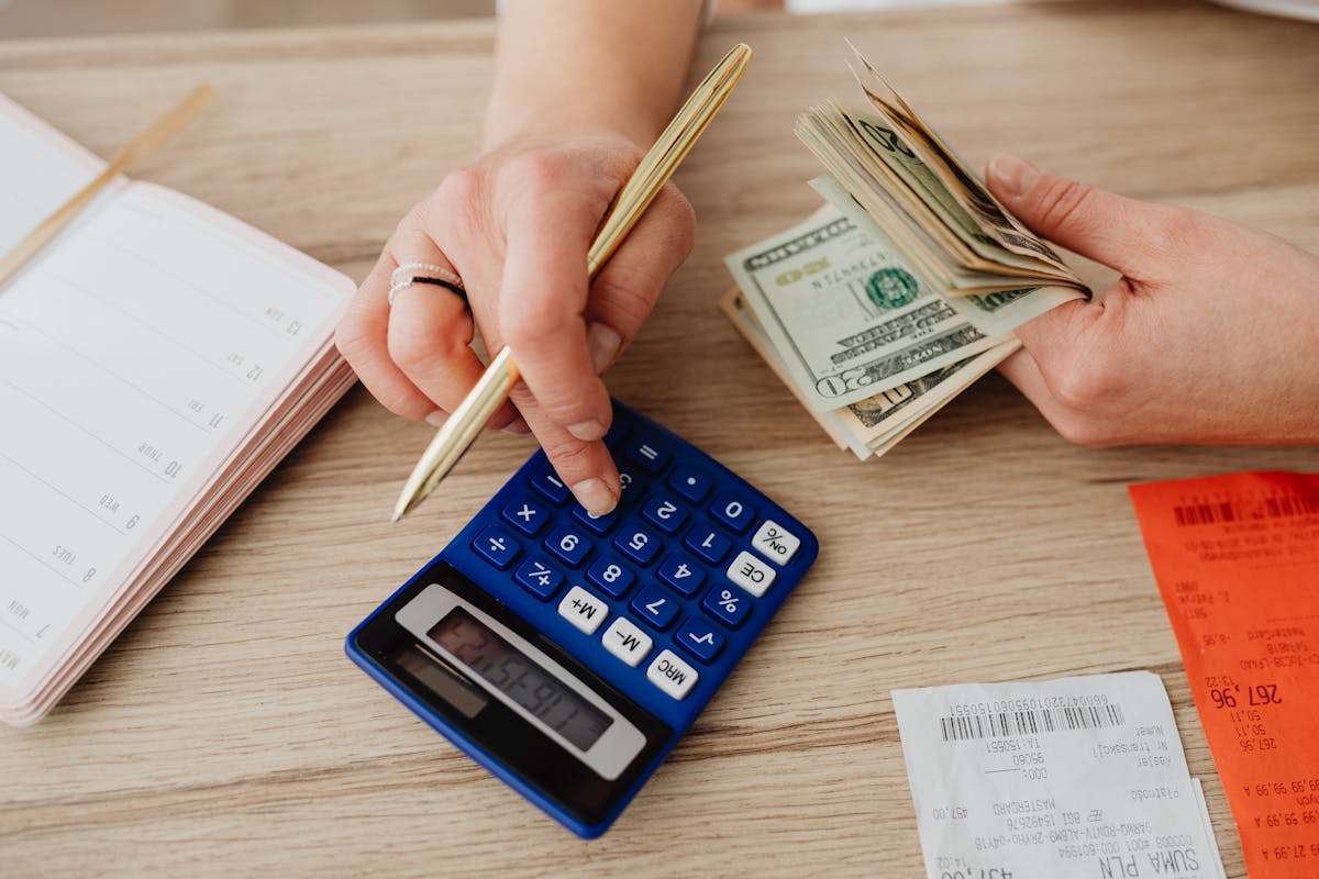 Household budget planning with bills calculator and cash tracking monthly cost of living expenses